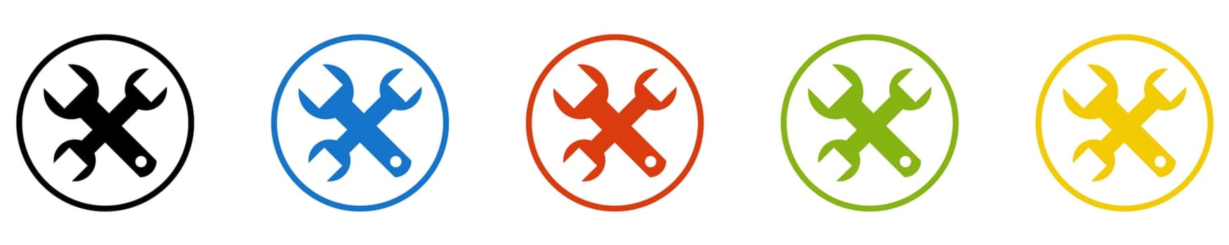 Service Icon - Set of 5 Buttons: Maintenance, Construction or Tools