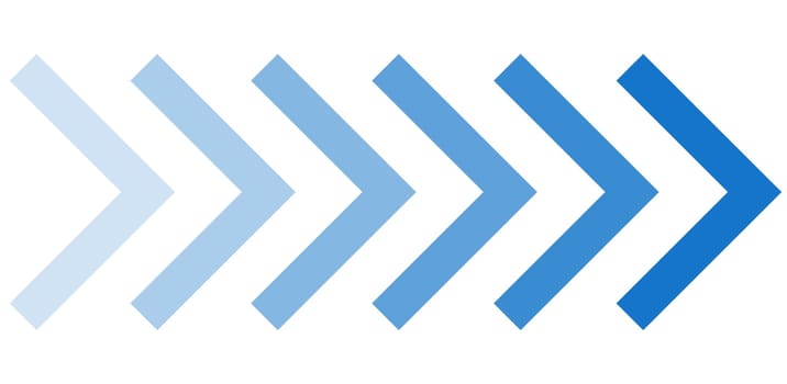 Direction right: Blue gradient banner arrow