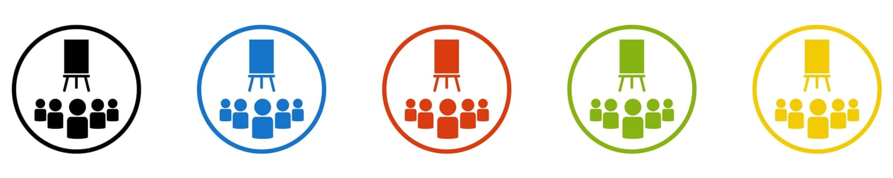 Lecture Icon - Set of 5 Buttons: E-Learning or Seminar
