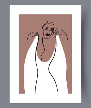 Scandinavian abstract vector print set. Minimalistic abstract wall art background for print. Scandinavian vector style.