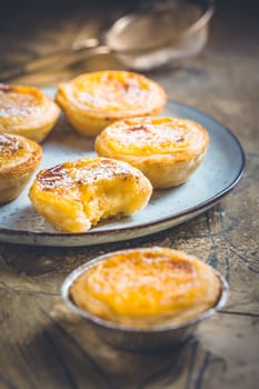 Pastel de nata - traditional Portuguese egg custard tart pastry