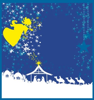 Biblical scene - birth of Jesus in Bethlehem.