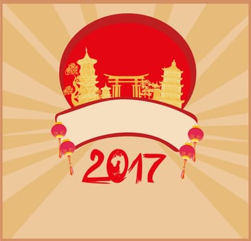 year of rooster - New Year card
