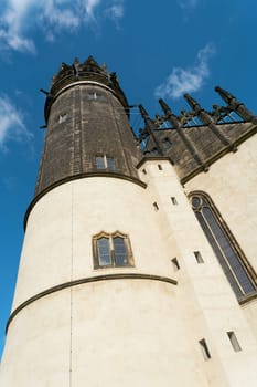 Castle Church Schlosskirche in the old town of Wittenberg. It is considered the starting point of the Reformation in Germany.