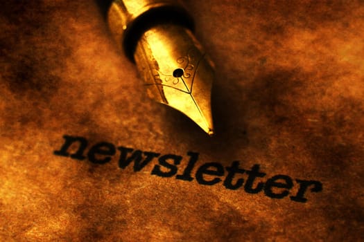 Fountain pen on newsletter  text
