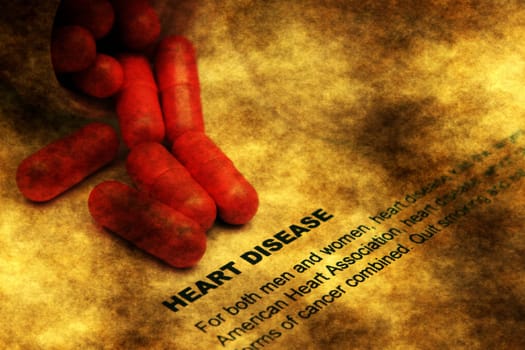 Heart disease grunge concept