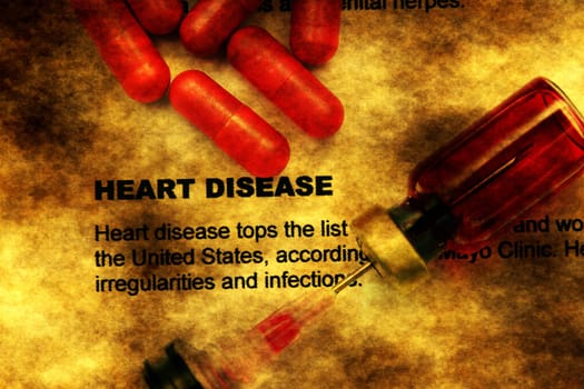 Heart disease grunge concept