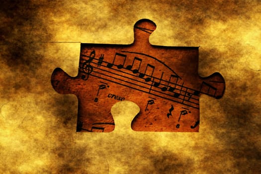 Music  notes and grunge puzzle
