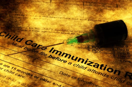 Immunization grunge concept