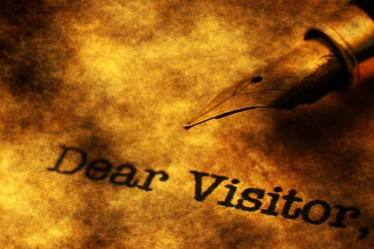 Dear visitor grunge concept