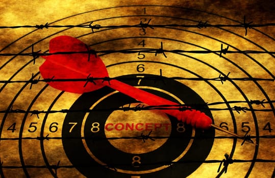 Concept target on barbwire