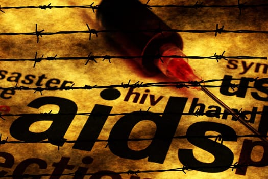 Aids and syringe concept