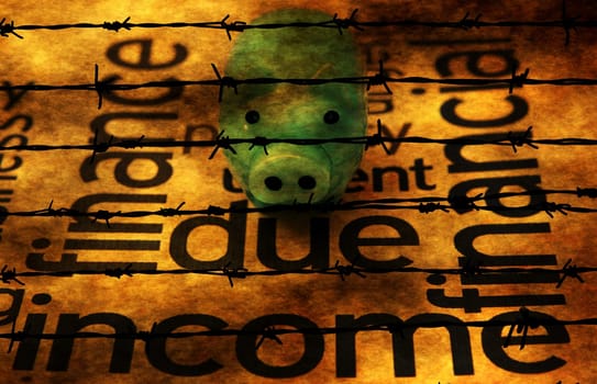 Piggy bank and due concept