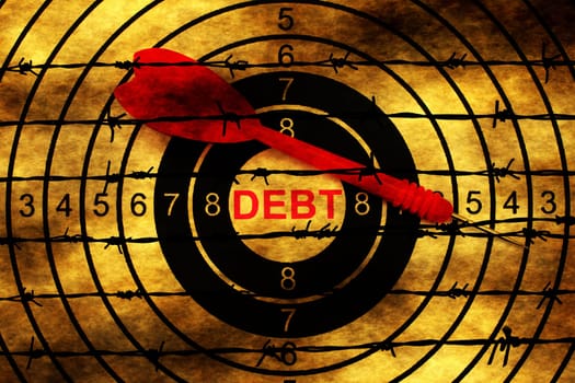 Debt target against barbwire