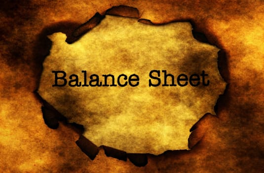 Balance sheet on grunge background