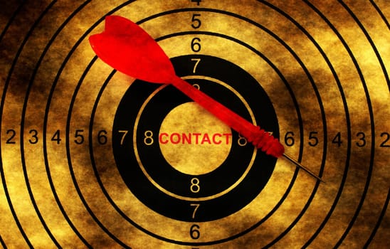 Contact target on grunge background
