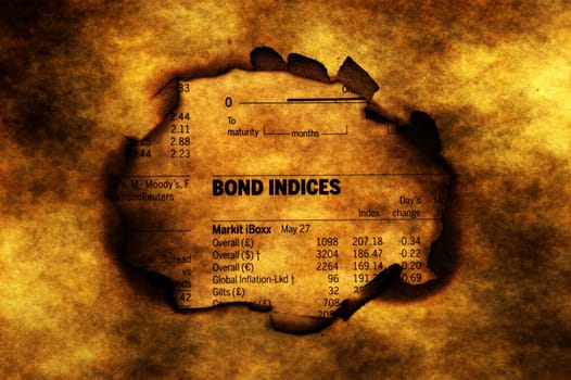 Bond indices on grunge background