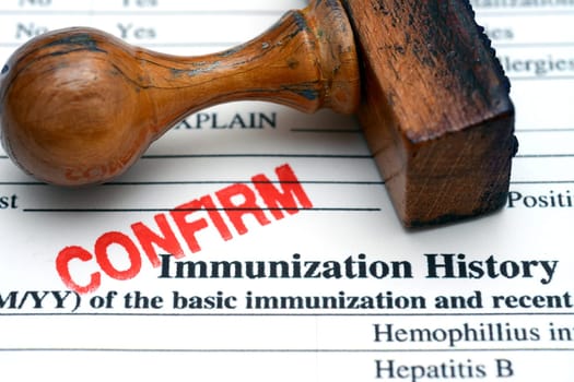 Immunization history form confirm