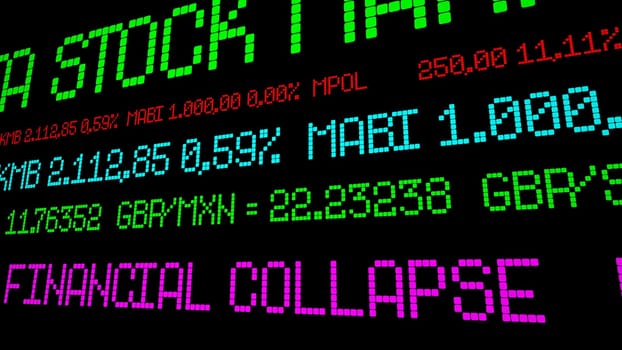 Financial collapse stock ticker