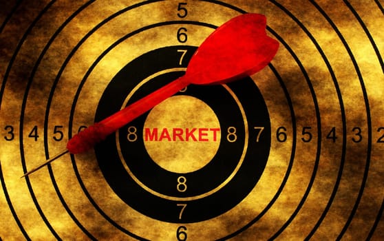 Market target concept on grunge background