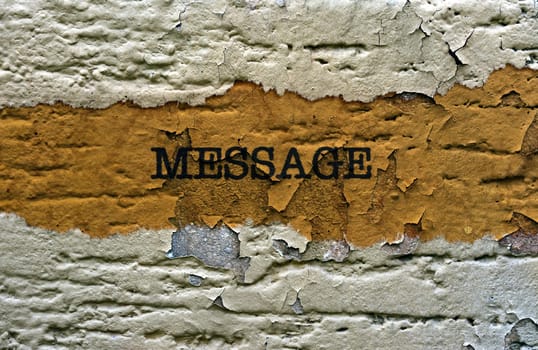 Message text on grunge background