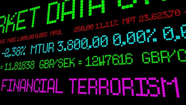 Financial terrorism stock ticker