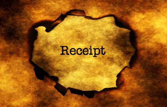 Receipt on burning  paper hole