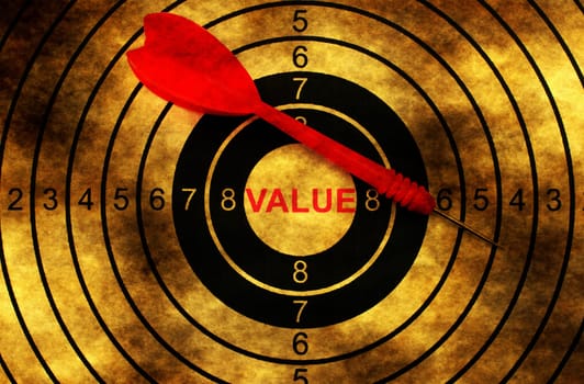 Value target on grunge background