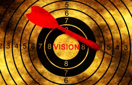 Vision target on grunge background concept
