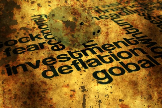 Investment and deflation grunge concept