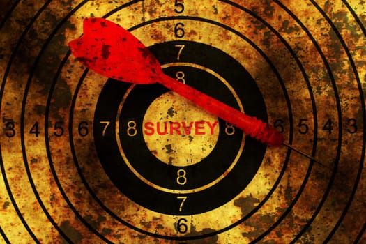 Dart on grunge web survey target