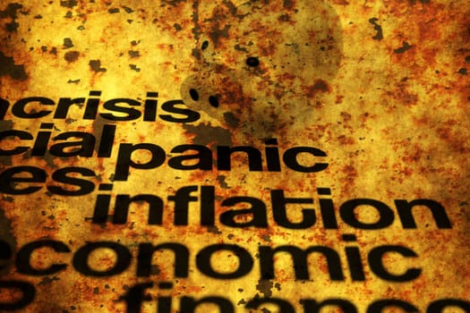 Crisis and inflation grunge concept