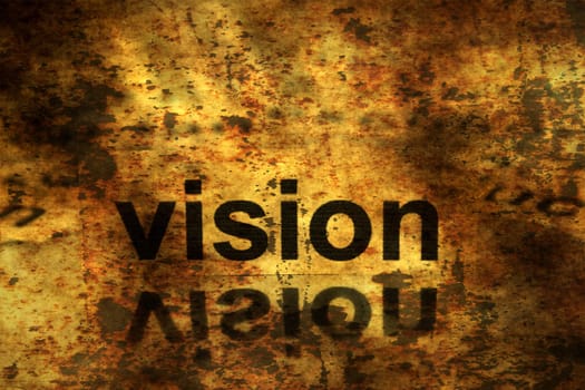 Vision tag on grunge background