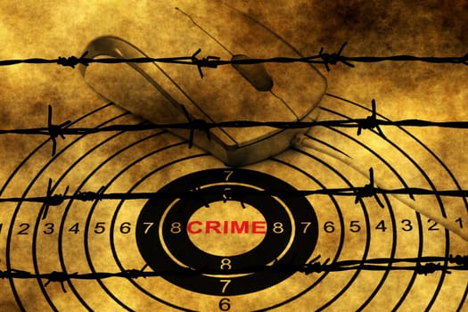 Crime target concept against barbwire