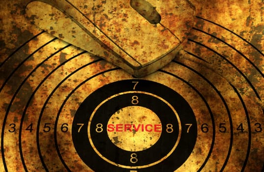 Computer mouse on grunge Web service target concept