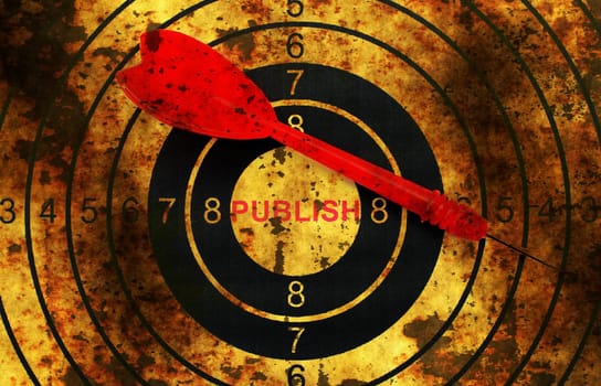 Dart on grunge publish target concept