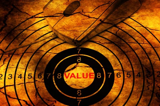 Computer mouse on grunge Value target