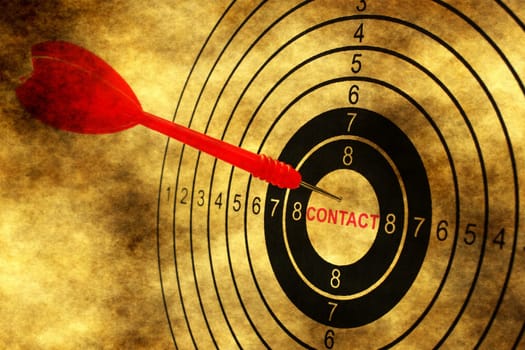 Contact target on grunge background