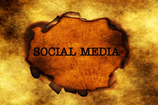 Social media text on paper hole