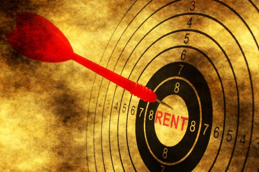Rent target on grunge background