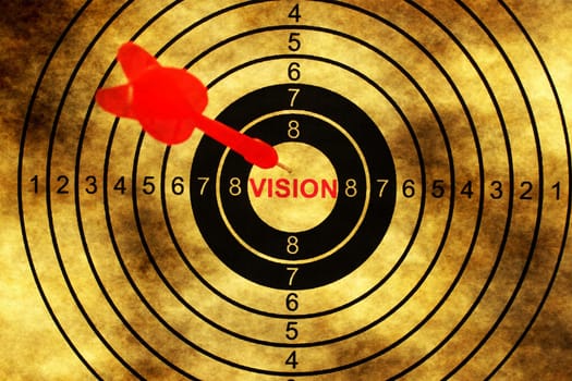 Vision target on grunge background