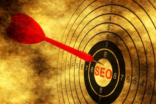 Seo target concept on grunge background