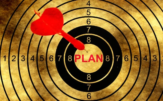 Plan target on grunge background