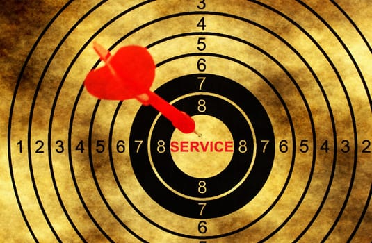 Service target on grunge background