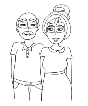 Elderly couple. Grandparents. Happy and healthy elderly people.