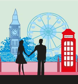 Romantic couple in London
