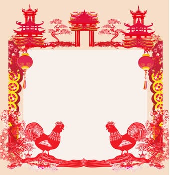 Year of rooster - New Year card