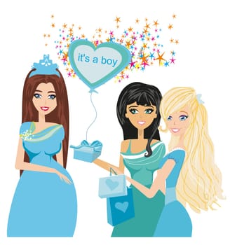Group Of Female Friends Meeting For Baby Shower