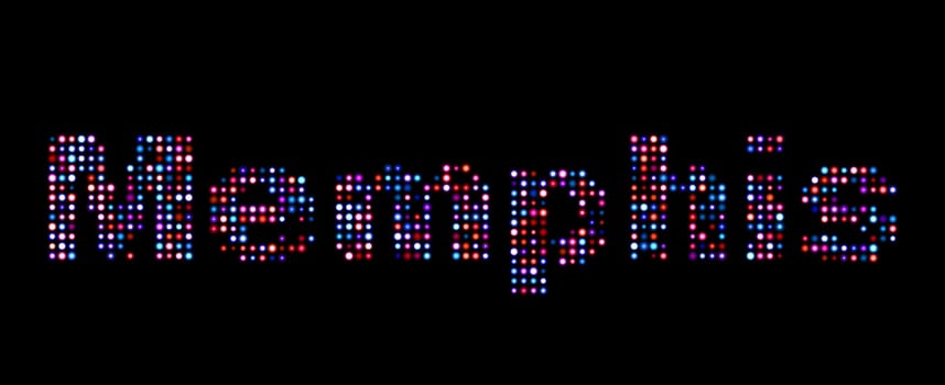 Memphis led text