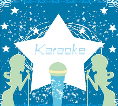 Karaoke party invitation poster design template.